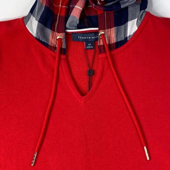 TOMMY HILFIGER 2-For-One Hooded Plaid Long Sleeves Top - Picture 3 of 9
